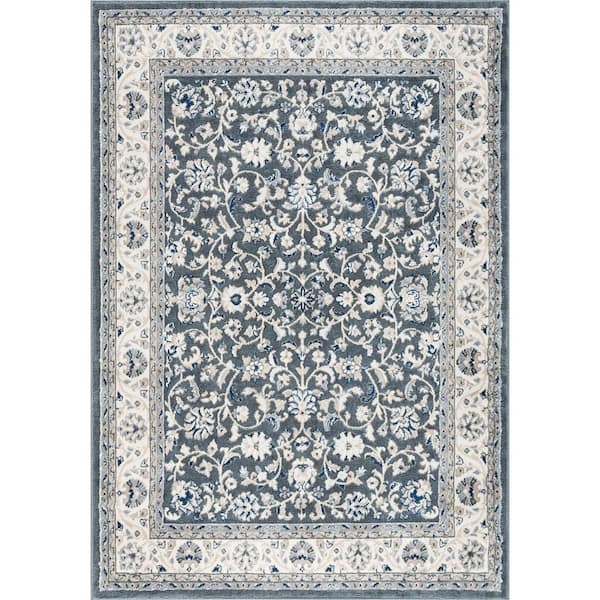 Tayse Rugs Madison Floral Gray 4 ft. x 6 ft. Indoor Area Rug