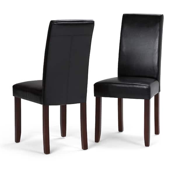 Simpli Home Acadian Transitional Parson, Inexpensive Faux Leather Chairs