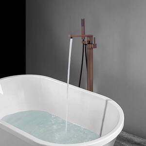 34 in. H x 12 in. W Single Handle Claw Foot Tub Faucet with Hand Shower in Oil Rubbed Bronze