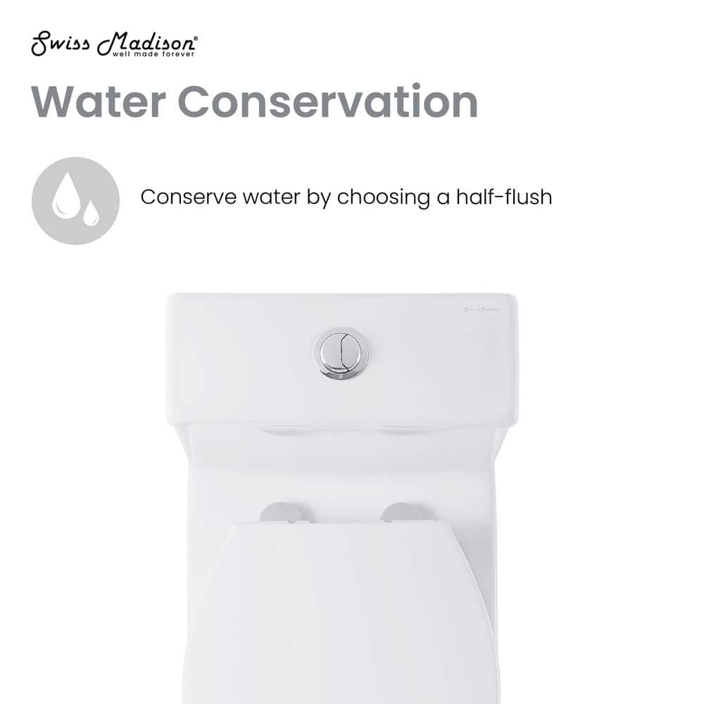 Glossy White Round Two-Piece Dual Flush Toilet