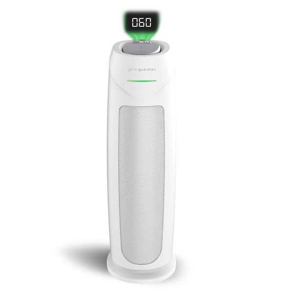 743 sq. ft. HEPA Pure Tower Air Purifier in White for Home with UV-C, Air Quality Monitor for Smoke, Dust, Odors