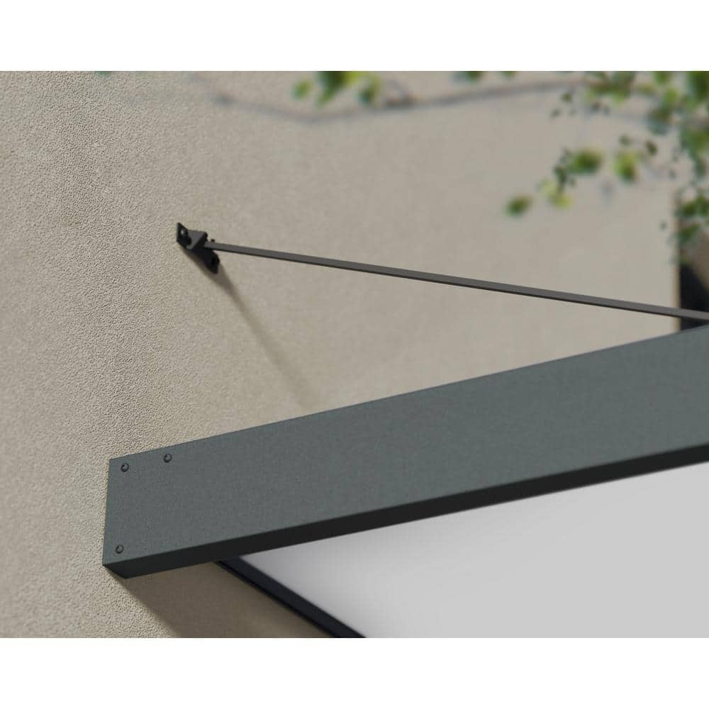 Sophia XL Gray Aluminum and Mist Acrylic Door and Window Awning