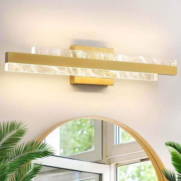 KAISITE 24 in. 1-light Gold LED Vanity Light Bar, Dimmable Bathroom Light
