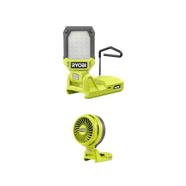40V Cordless Battery Topper LED Work Light and Fan Combo (Tool Only)