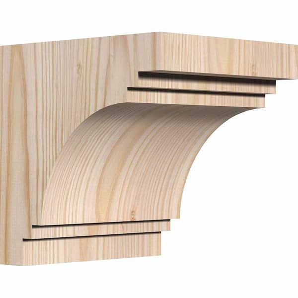 Ekena Millwork 5-1/2 in. x 6 in. x 6 in. Douglas Fir Pescadero Smooth Corbel