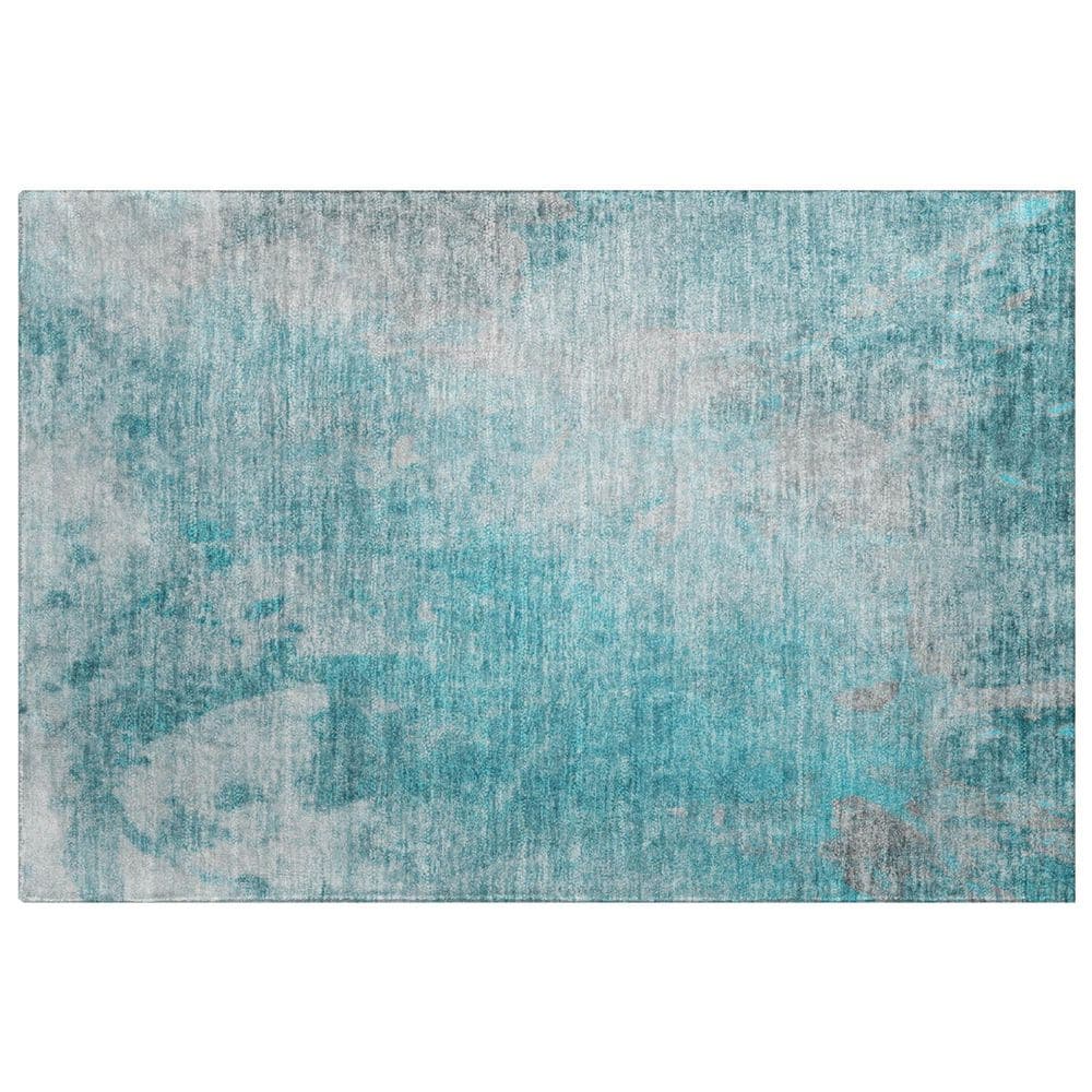 Teal Pattern Rug Texture Addison Rugs Dream Shag Premium Machine Washable Abstract ADS562 Teal 2 ...