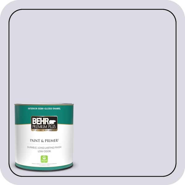 BEHR PREMIUM PLUS 1 qt. #S570-1 Misty Lavender Semi-Gloss Enamel Low Odor Interior Paint & Primer