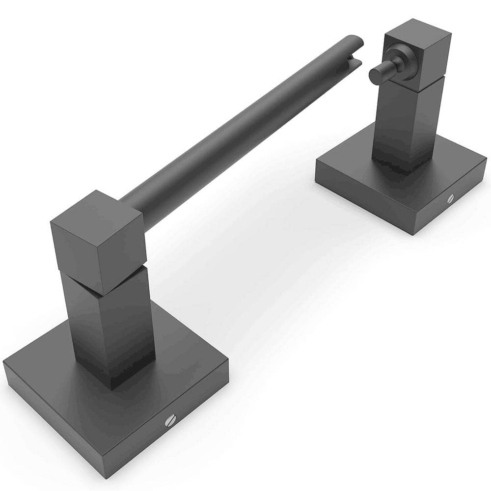 BWE Wall Mounted Toilet Paper Holder Double Post Pivoting Square Tissue