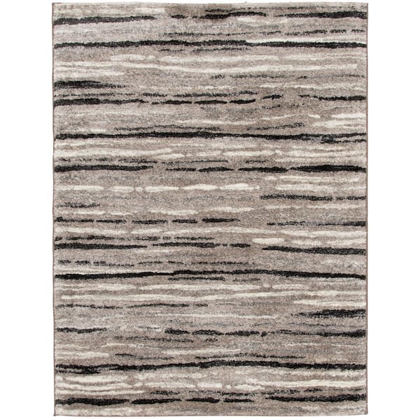 Home Decorators Collection Shoreline Brown/Ivory 5 ft. x 7 ft. Striped Area Rug