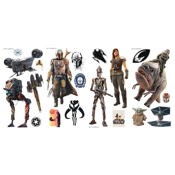 RoomMates Brown and Black and Red The Mandalorian Wall Decals