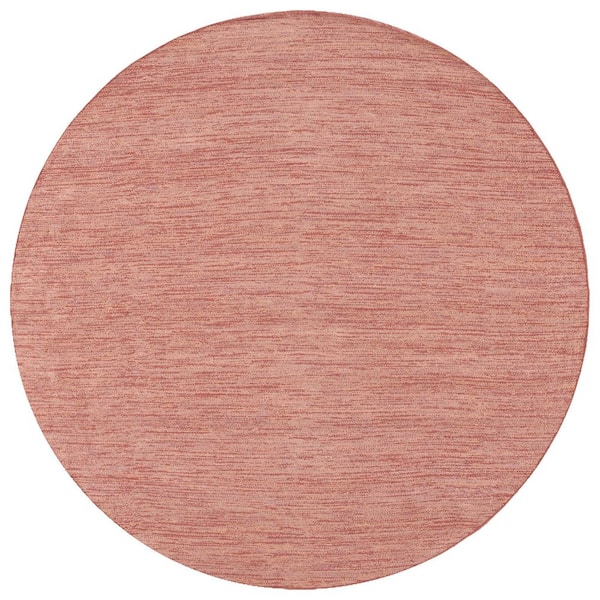 SAFAVIEH Montauk 6 ft. x 6 ft. Rust Modern Solid Round Area Rug MTK321P ...