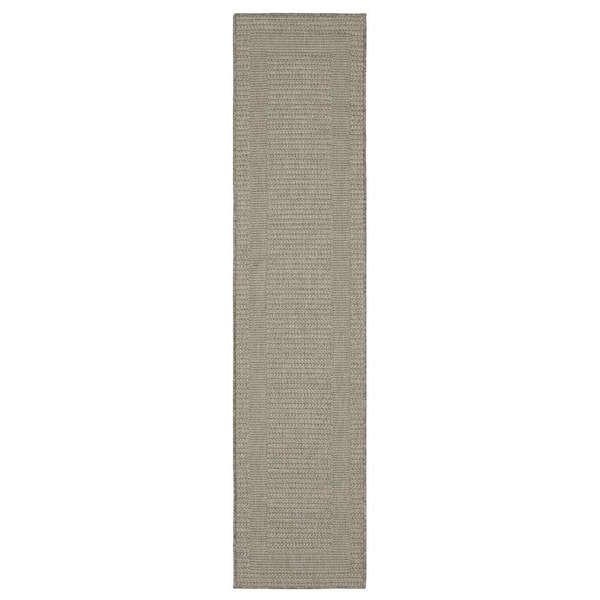 AVERLEY HOME Cliffs Gray 2 ft. x 8 ft. Border Casual Polypropylene Indoor/Outdoor Runner Area Rug