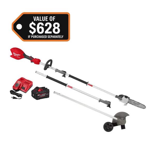 M18 FUEL 18V 10 in. Brushless Cordless Battery Powered QUIK-LOK Pole Saw 8.0 Ah FORGE Kit w/ Edger Attachment