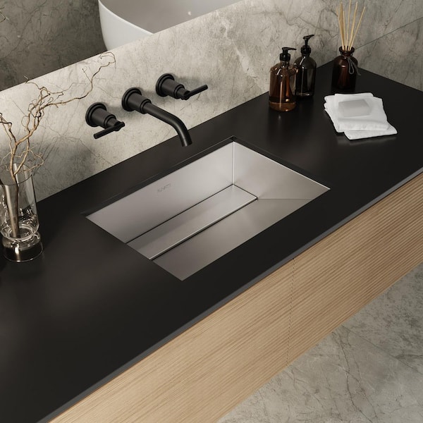 Ariaso 20 in. x 14 in. Undermount Bathroom Sink in Stainless Steel with Drain