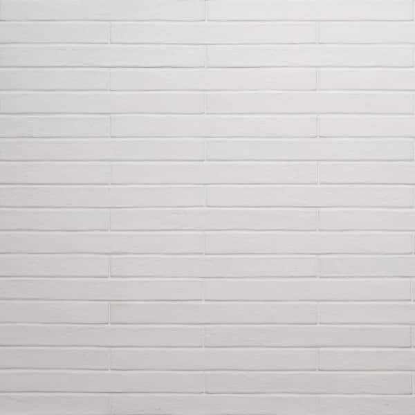 Capella White Brick 2 in. x 18 in. Matte Porcelain Floor and Wall Tile (8 sq. ft./Case)