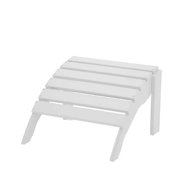 DUROGREEN Icon White Recycled Plastic Outdoor Ottoman
