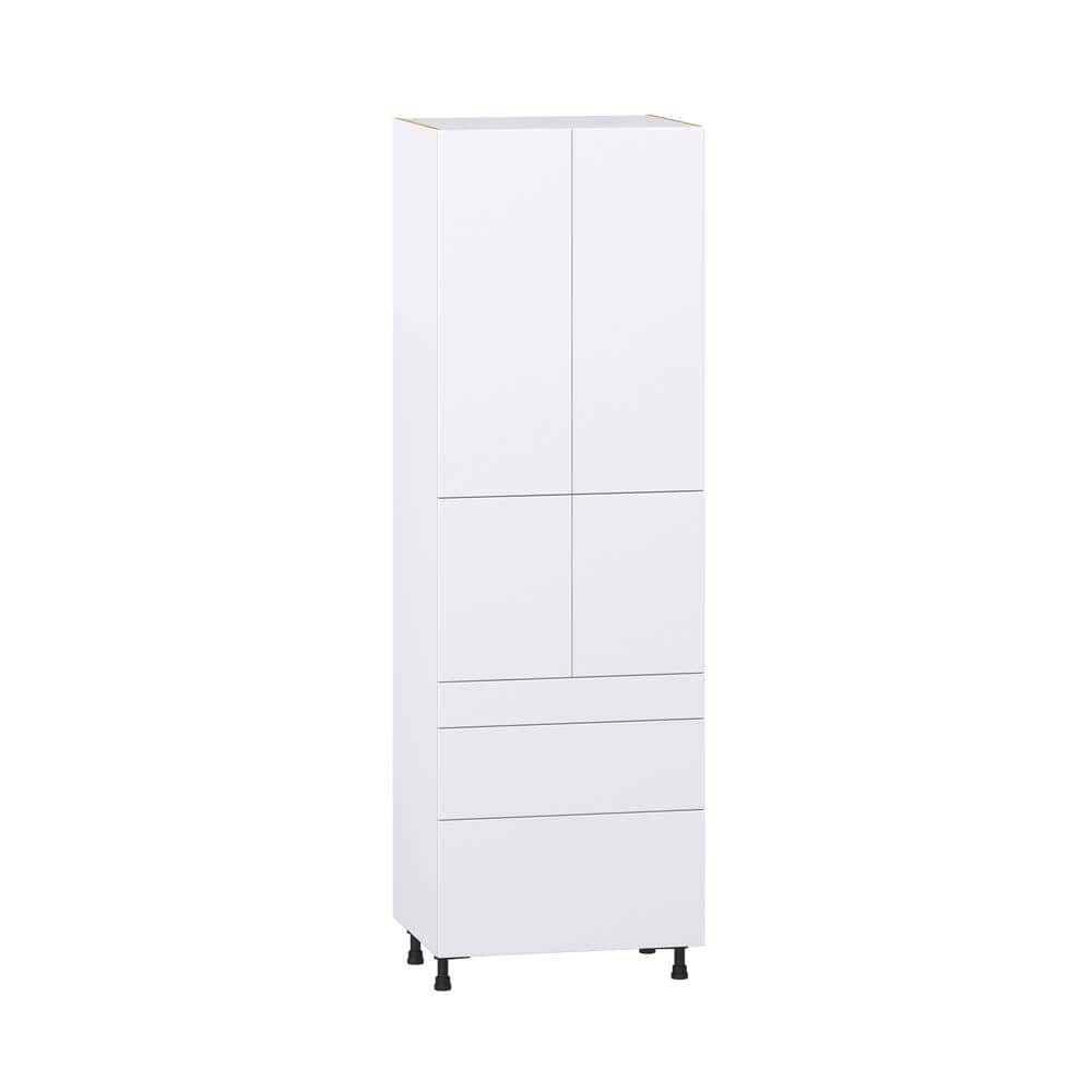 J COLLECTION Fairhope Bright White Slab Assembled Pantry Kitchen ...