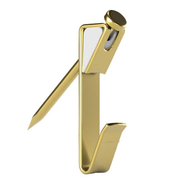 30lb. ReadyNail Brass-Plated Steel Picture/Mirror Hanging Hooks (4-Pack)