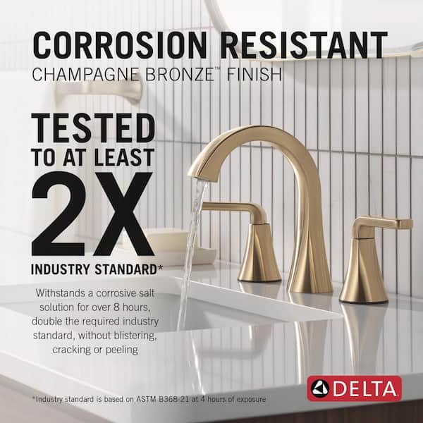 Delta Lineax Gold 8 in. Widespread Double Handle Bathroom Sink
