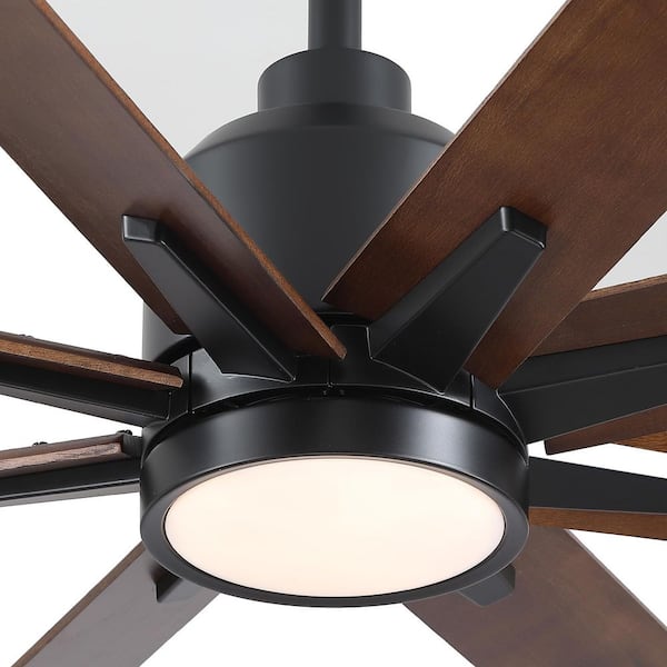 84 in. Indoor Black Ceiling Fan with Dimmable LED Light and Remote Control for Bedroom, Living Room, Dining Room