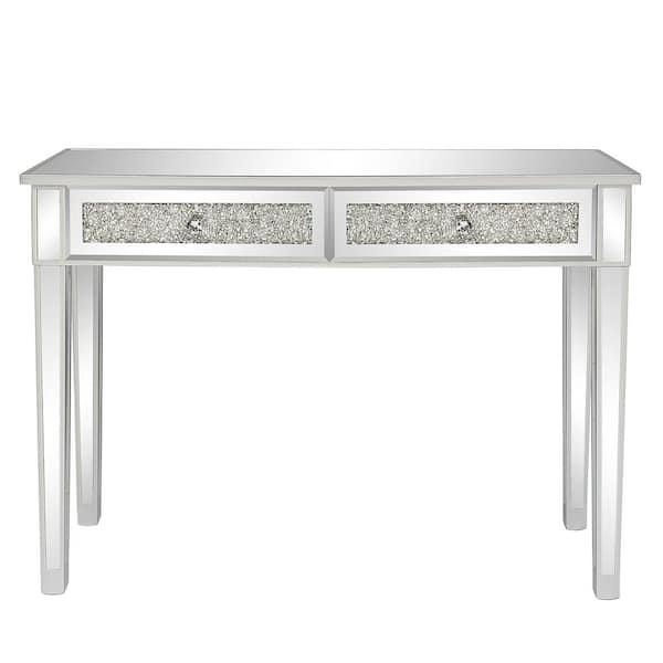 Winado 1-Piece Silver Makeup Vanity Table with 2-Drawers