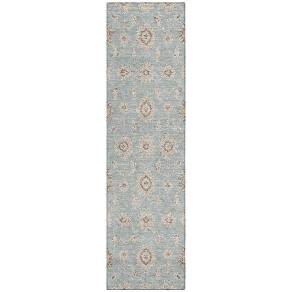 Chantille Machine Washable Indoor/Outdoor Abstract ACN3023 Spa 2 ft. x 7 ft. Runner Rug