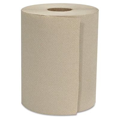 8 in. x 600 ft. 1-Ply, Natural, Hardwound Paper Towels (12-Rolls/Carton)