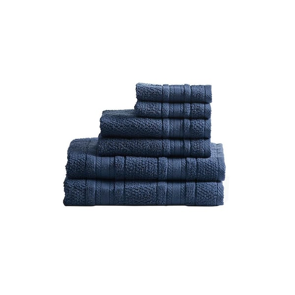 6 Piece Towels Set Soft Cotton Lightweight Bath Towel 2 Bath Towels, 2 Hand Towels, 2 Washcloths (Blue)