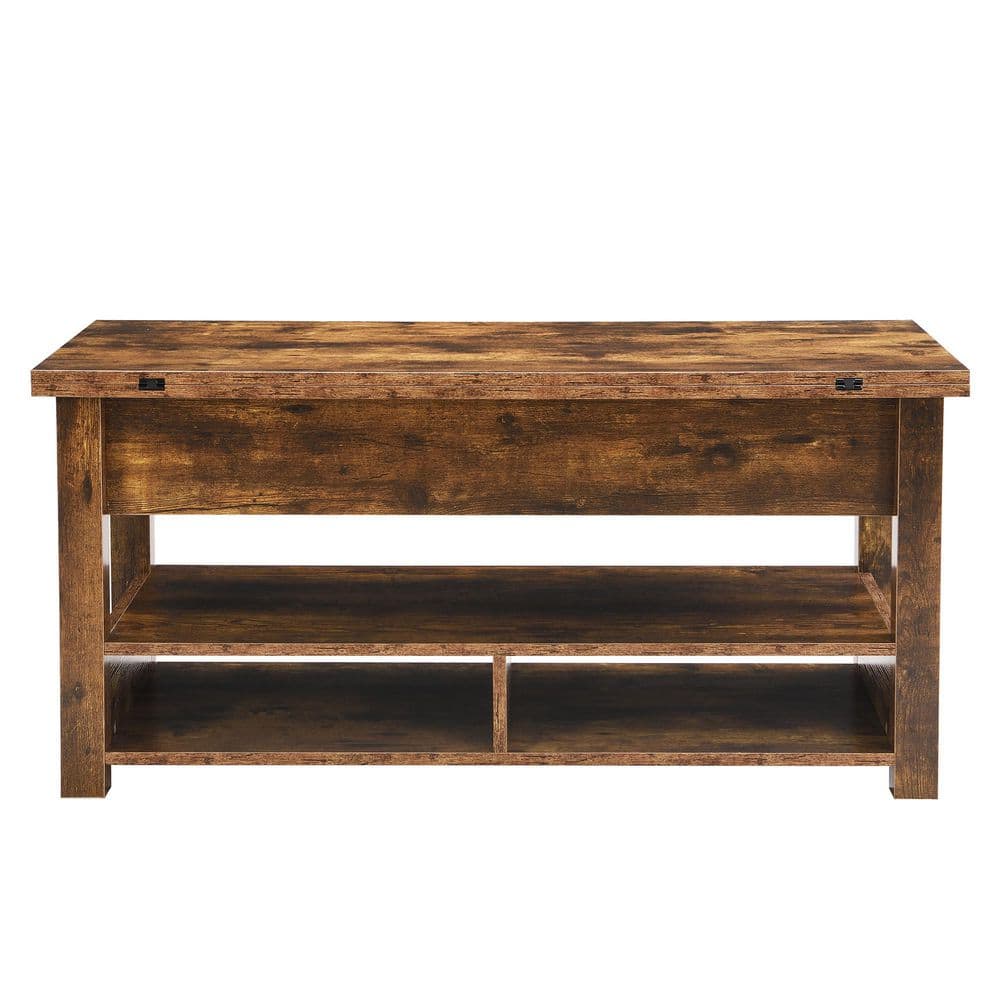 Zeus & Ruta Multi-Functional Rustic Brown Lift Top Coffee Table