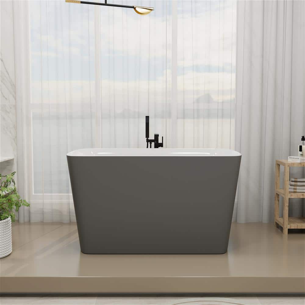Mokleba 47 in. Acrylic Freestanding Flatbottom Japanese Soaking