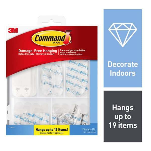 Command Variety Pack, Clear, Picture Hanging Strips, Wire Hooks and Wall  Hooks, 1 Kit 17232-ES - The Home Depot