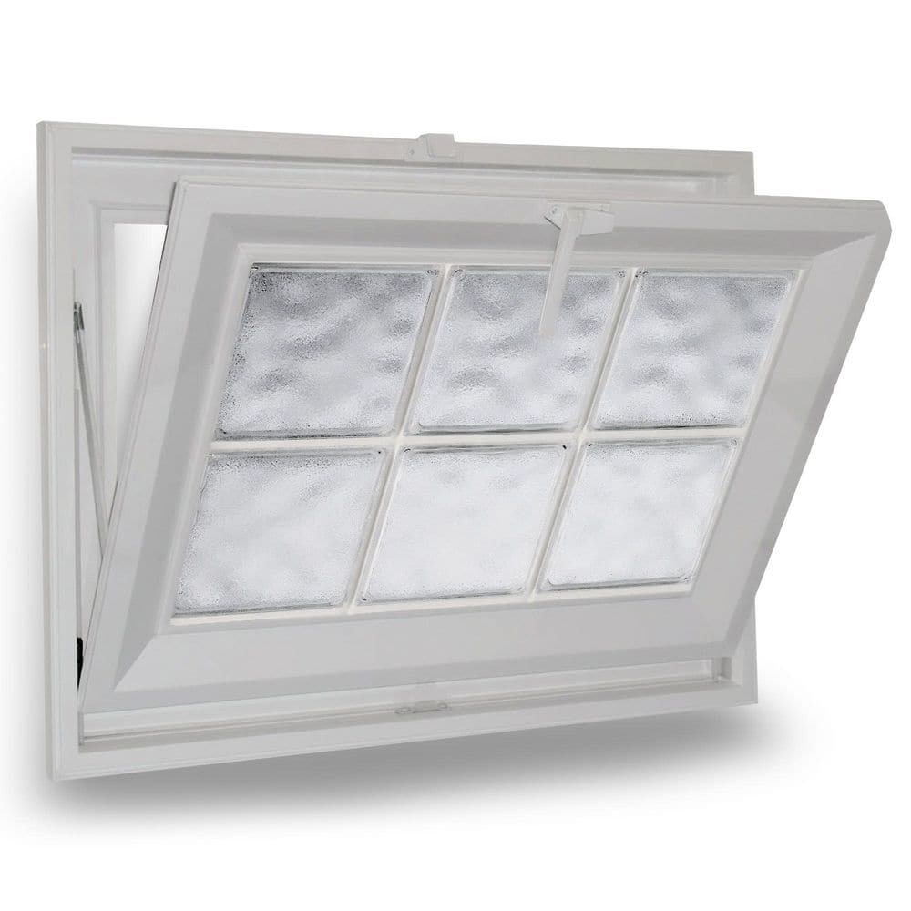 32.5 in. x 23.5 in. Acrylic Privacy Glass White New Construction Double-Pane Vinyl Frame Hopper Window-Glacier Block price history on PriceWatchPro