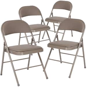 Gray Metal Folding Chair (4-Pack)