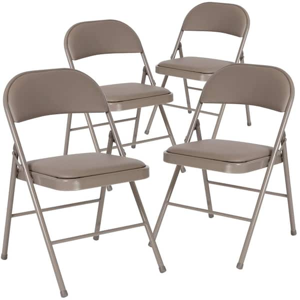 Flash Furniture Gray Metal Folding Chair (4-Pack)