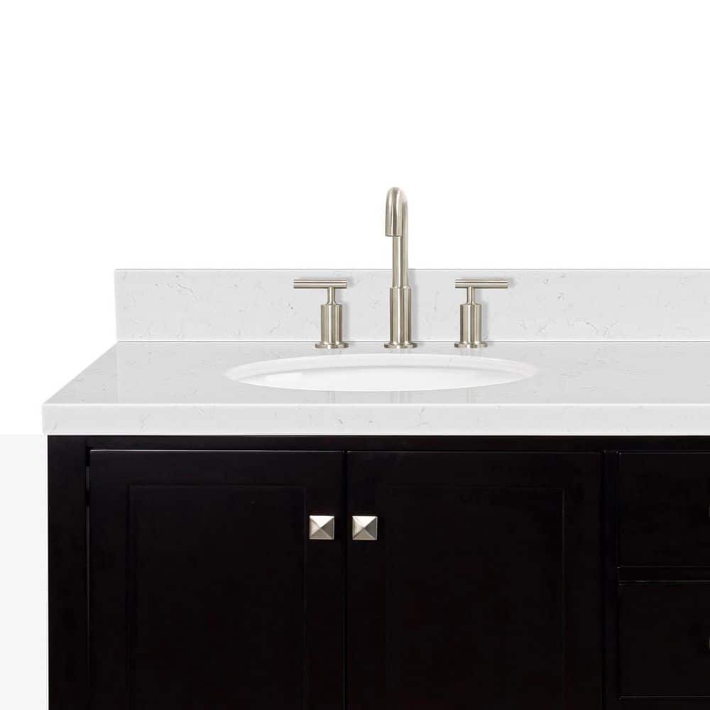 Espresso 72" Double Basin Freestanding Vanity with Quartz Top