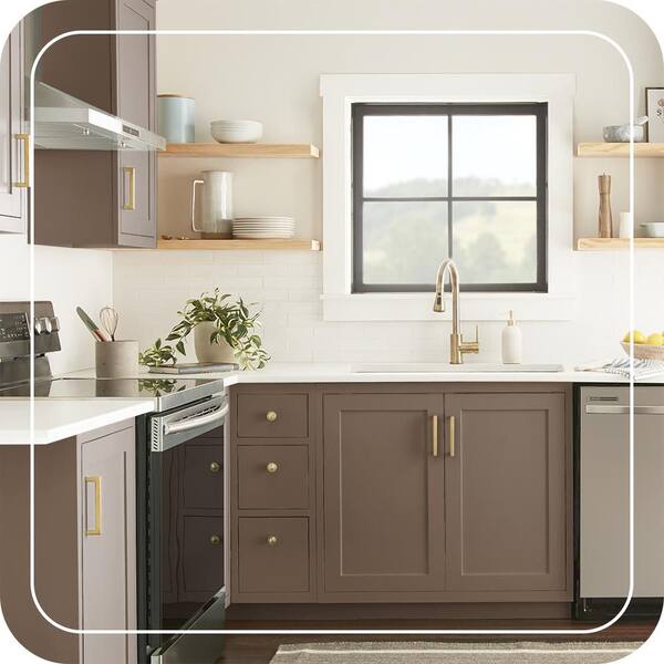 BEHR MARQUEE 1 qt. #N230-7 Rustic Tobacco One-Coat Hide Semi-Gloss Enamel  Interior Paint & Primer 345304