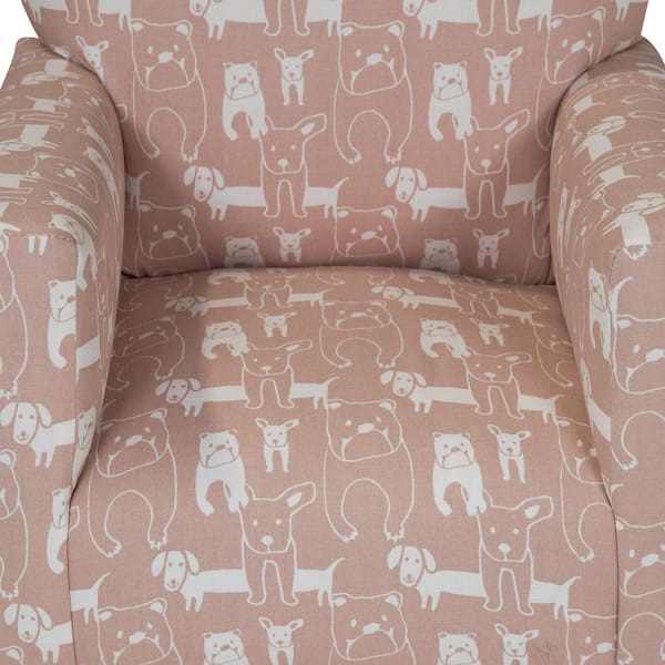 Furniture Of America Patzi Pink Dog, Child Upholstered Rocking Chair