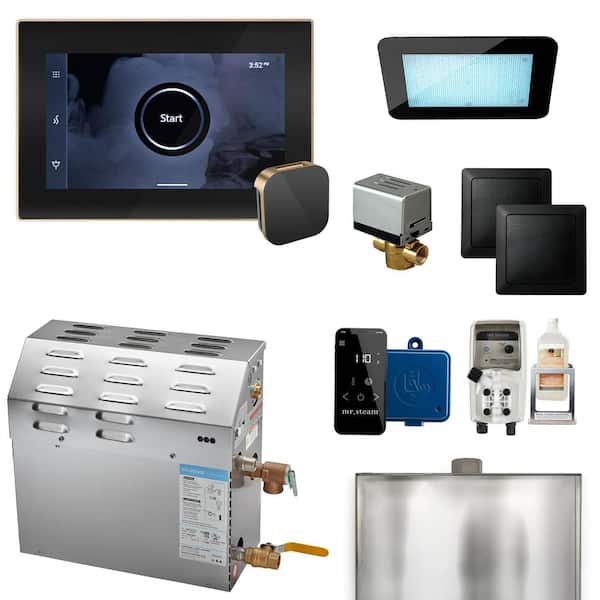 Mr. Steam MS (XDream) 6 kW (6000-Watt) Steam Shower Generator Package with iSteamX Control in Black Brushed Bronze