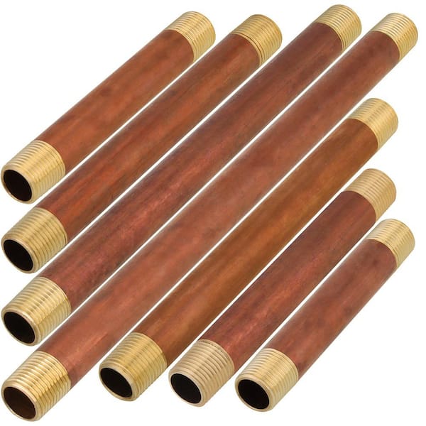 LTWFITTING Assortment Kit (5 in. 5-1/2 in. 6 in. 7 in. 8 in. 10 in. 12 in.) x 1/2 in. Male NPT Brass Pipe Long Nipple Set (7-Pack)