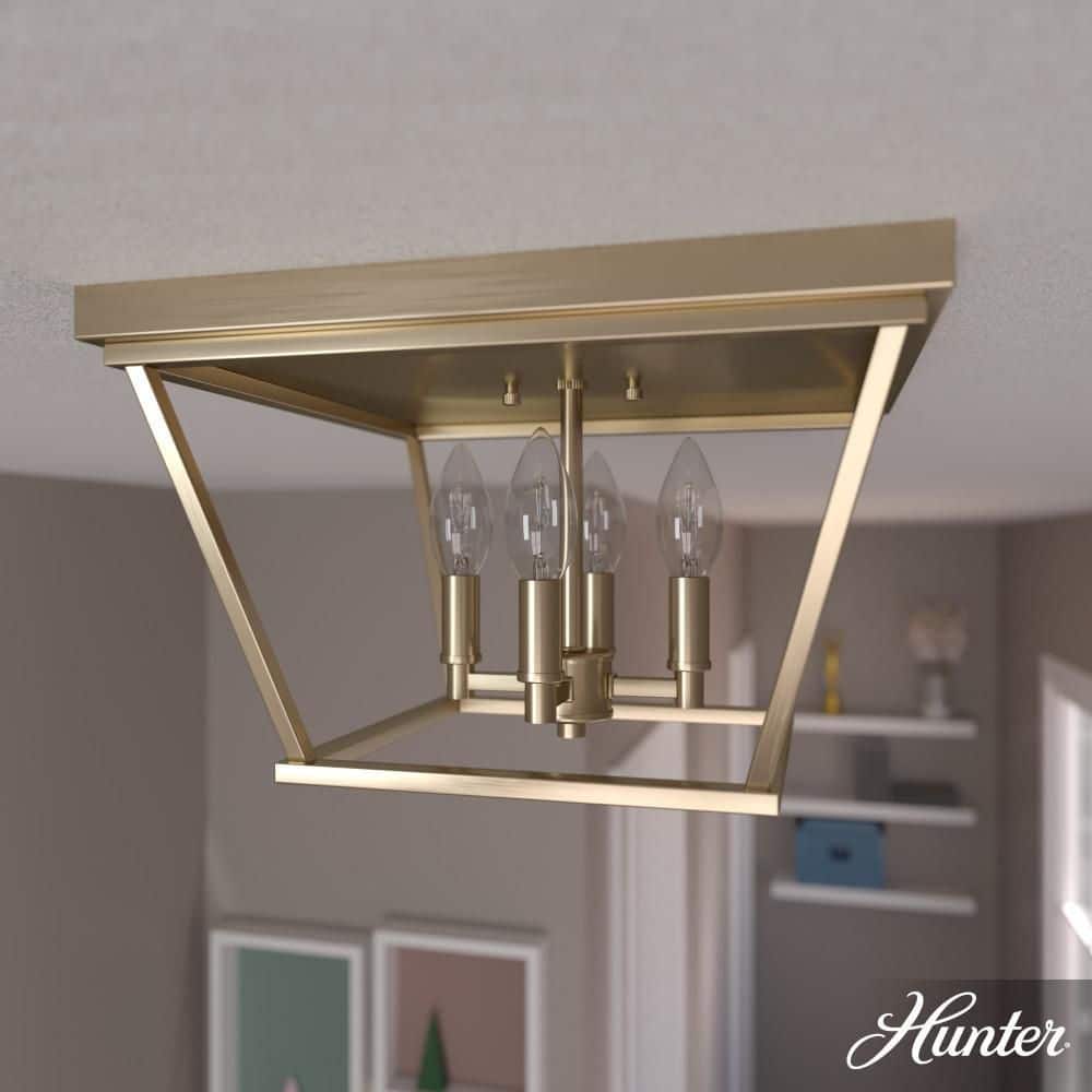 Laurel Ridge Alturas Gold 14" Modern Indoor/Outdoor Flush Mount Light