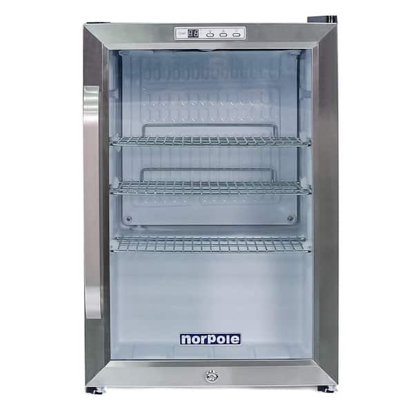 Norpole 2.5 cu. ft. Countertop Beverage Cooler Merchandiser in Stainless Steel