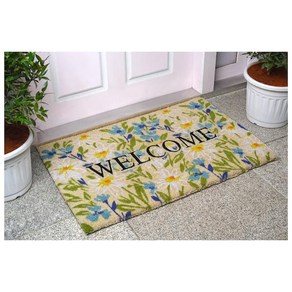 Field of Daisy Welcome Doormat 36 in. x 72 in.
