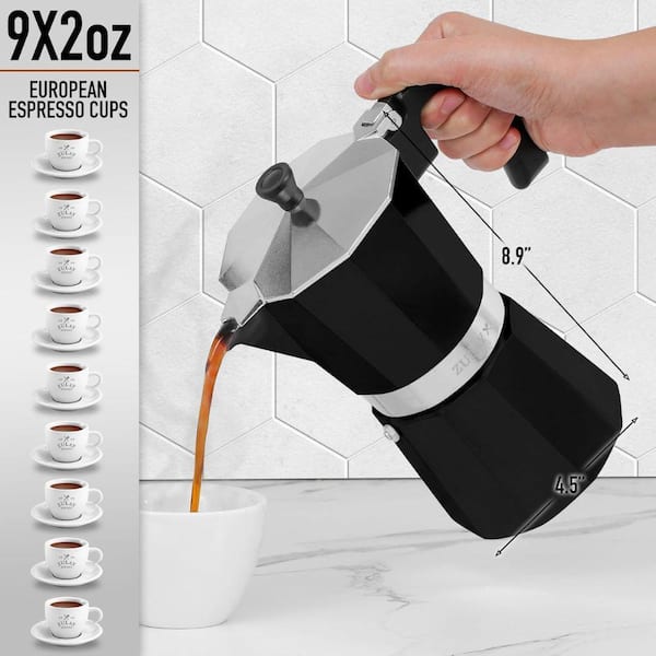 Zulay Kitchen 9-Cup Premium Moka Pot Stovetop Espresso Maker