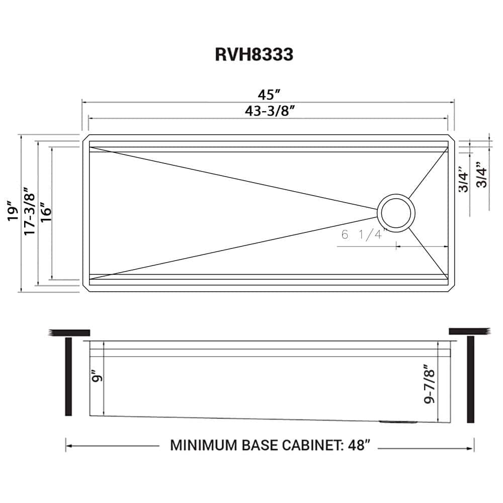 Ruvati 45-inch Brushed Stainless Steel Workstation Sink