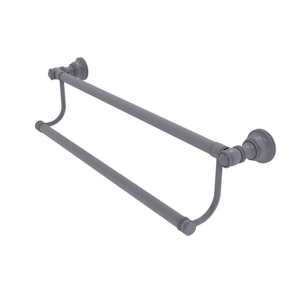 Allied Brass Carolina 24 in. Wall Mounted Double Towel Bar in Matte Gray