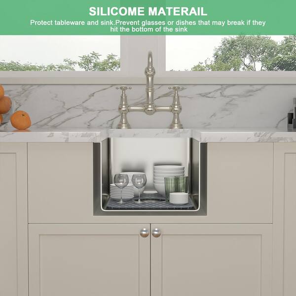 Unbranded 14x11 Silicone Kitchen Sink Bottom Grid in Gray