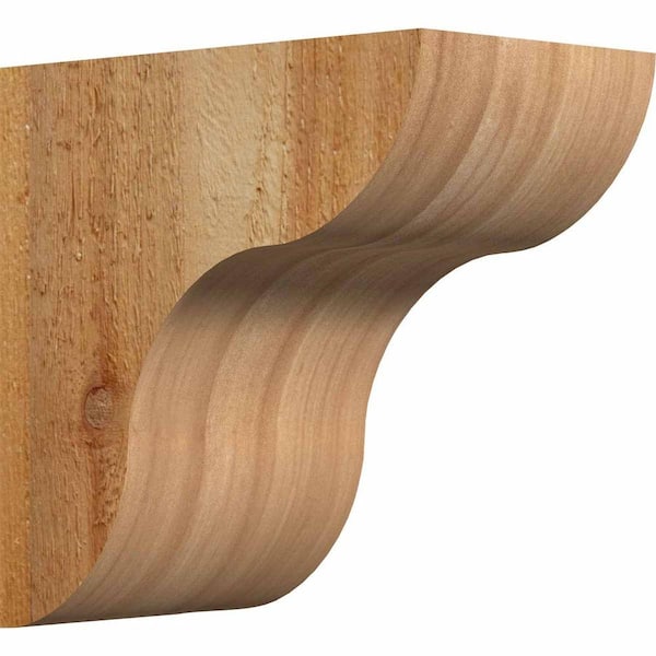 Ekena Millwork 6 in. x 10 in. x 10 in. Western Red Cedar Carmel Rough Sawn Corbel