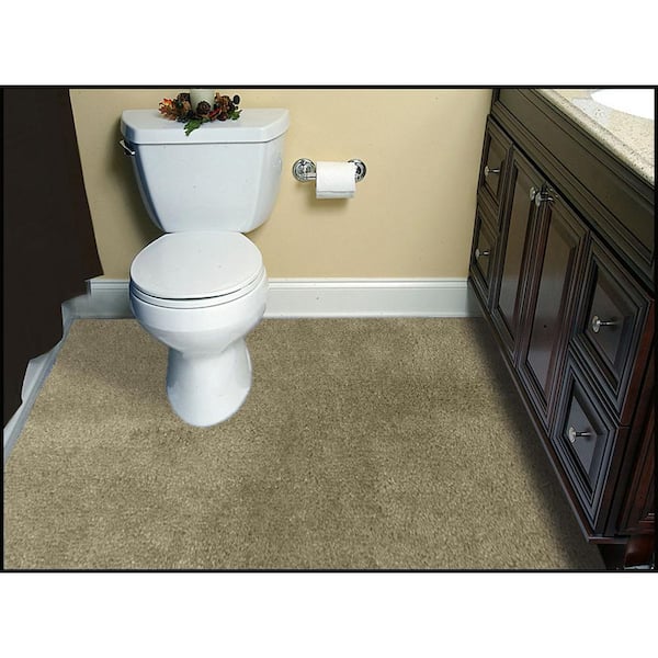 Washable Room Size Bathroom Carpet Taupe 5 ft. x 8 ft. Area Rug