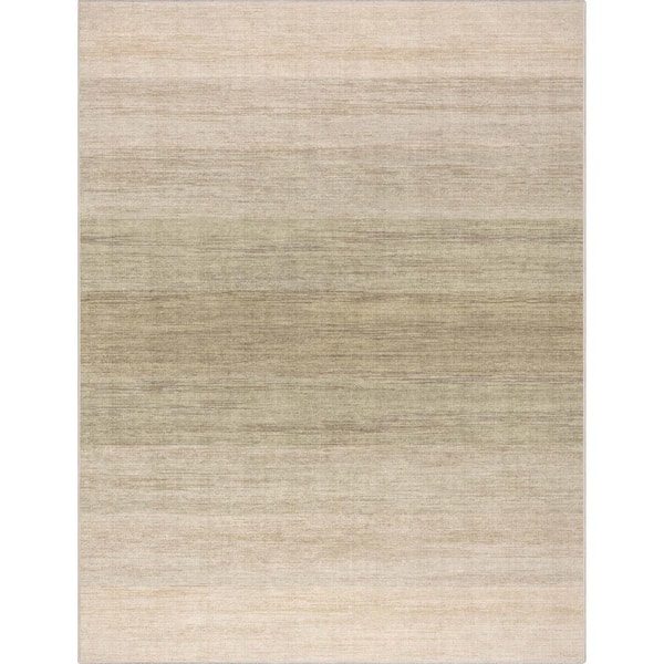 Well Woven Beige Green 7 ft. 7 in. x 9 ft. 10 in. Flat-Weave Abstract Sunset Vintage Gradient Area Rug