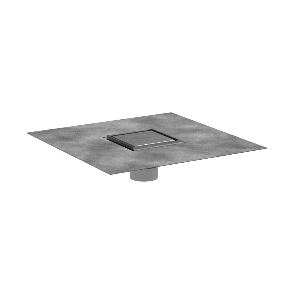 Brushed Stainless Steel 4" x 4" Tileable Shower Drain Set